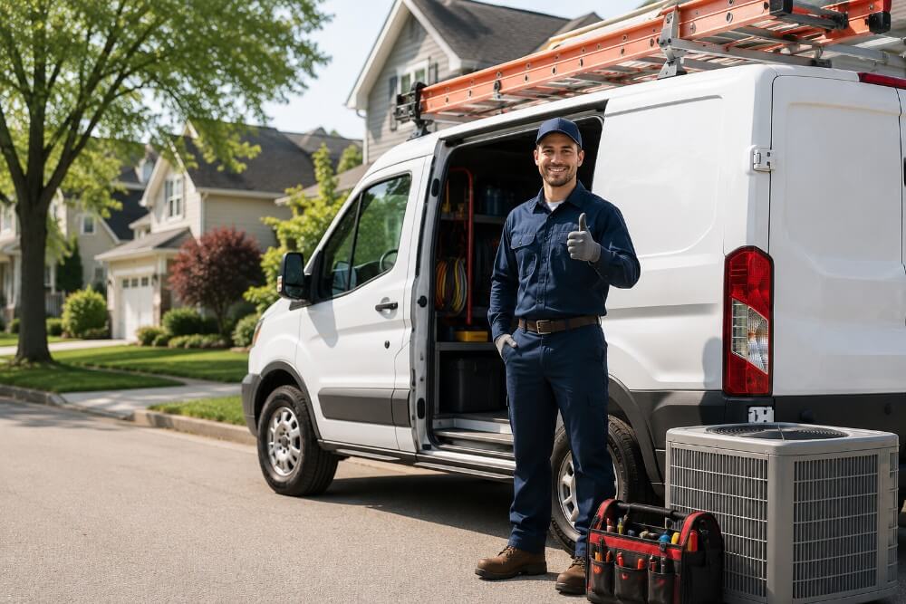 HVAC technician at work