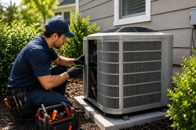 HVAC technician at work